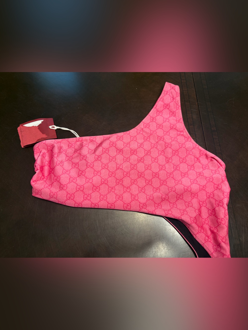 New Authentic Gucci GG Supreme Pink One Piece Swimsuit Size XL - Picture 4 of 15